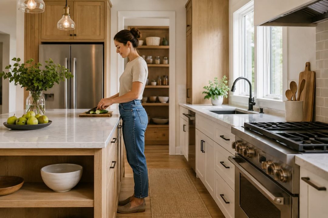 Medidas y ergonomía en la cocina: alturas, triángulo de trabajo y zonas
